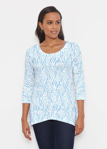 Wild Duo Aqua (7919) ~ Katherine Hi-Lo Thermal Tunic