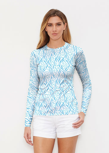 Wild Duo Aqua (7919) ~ Long Sleeve Rash Guard