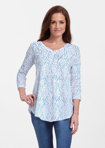 Wild Duo Aqua (7919) ~ V-neck Flowy Tunic