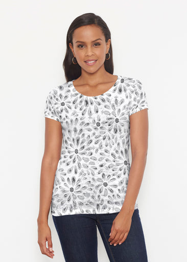 Splashy Dots Black (7921) ~ Short Sleeve Scoop Shirt