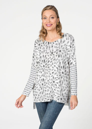 Splashy Dots Black (7921) ~ Slouchy Butterknit Top