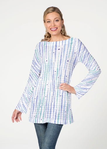 Pebble Dots (7922) ~ Banded Boatneck Tunic