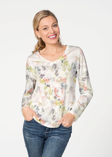 Painters Palette (7928) ~ French Terry V-neck Top