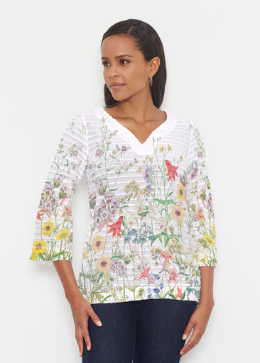 Prairie (7929) ~ Banded 3/4 Bell-Sleeve V-Neck Tunic
