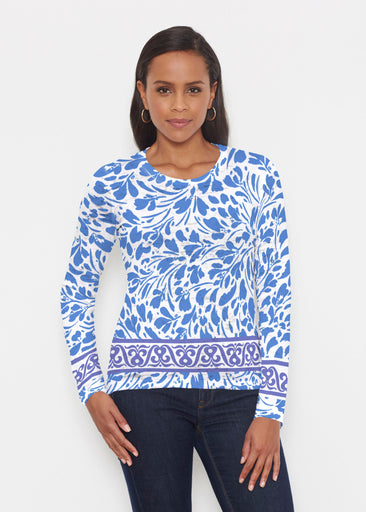 Ditsy Royal (7930) ~ Signature Long Sleeve Crew Shirt