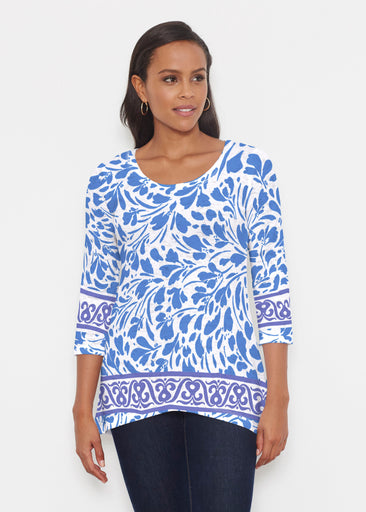 Ditsy Royal (7930) ~ Katherine Hi-Lo Thermal Tunic