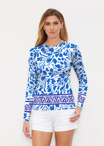 Ditsy Royal (7930) ~ Long Sleeve Rash Guard