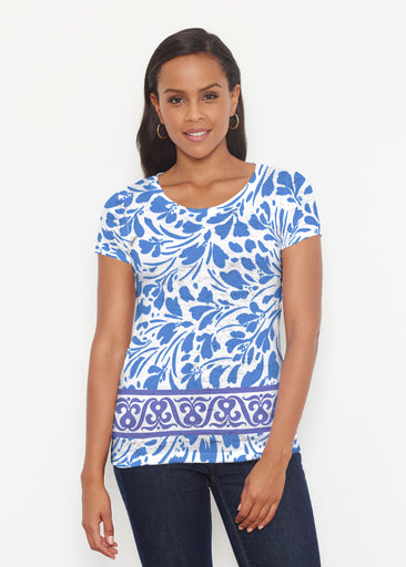 Ditsy Royal (7930) ~ Short Sleeve Scoop Shirt