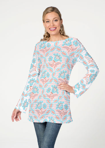 Braided Flower (7932) ~ Banded Boatneck Tunic