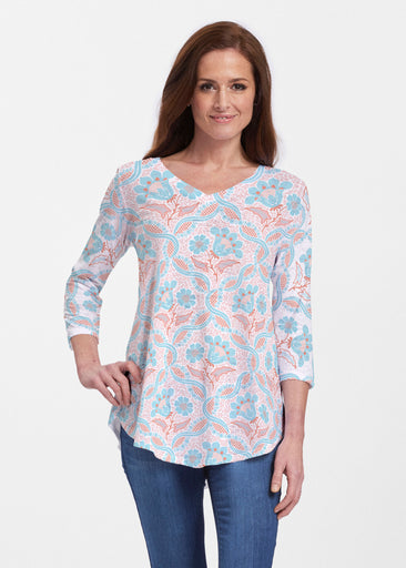 Braided Flower (7932) ~ V-neck Flowy Tunic