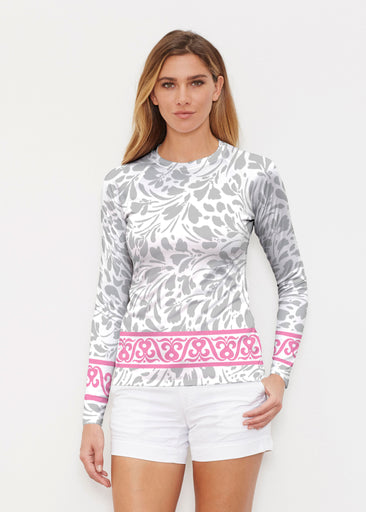 Ditsy Grey (7936) ~ Long Sleeve Rash Guard