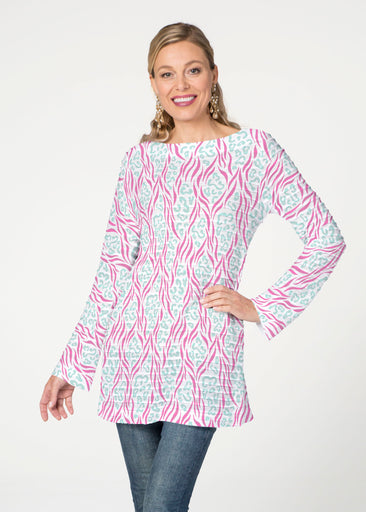 Wild Duo Berry (7937) ~ Banded Boatneck Tunic