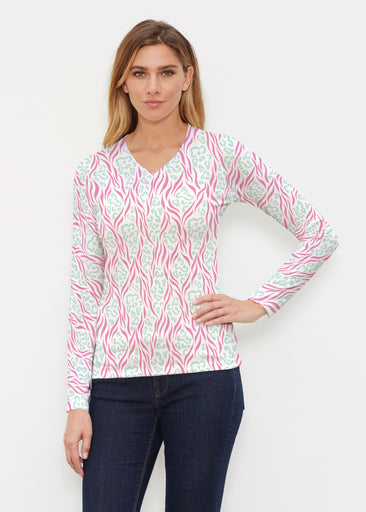 Wild Duo Berry (7937) ~ Butterknit Long Sleeve V-Neck Top