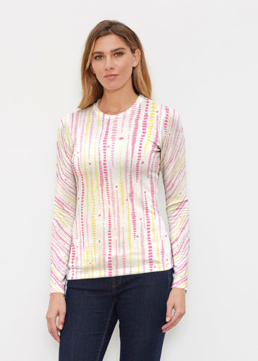 Pebble Dots Pink (7938) ~ Butterknit Long Sleeve Crew Top