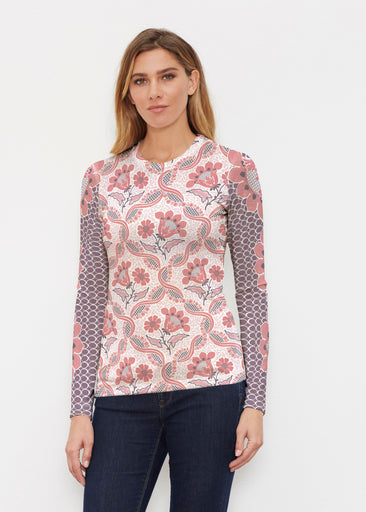 Lattice Floral (7959) ~ Butterknit Long Sleeve Crew Top