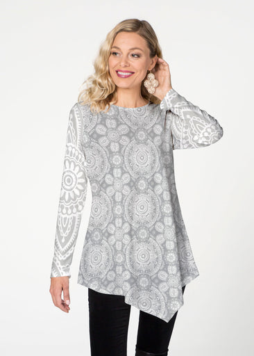 Etched Mod Grey (7964) ~ Asymmetrical French Terry Tunic