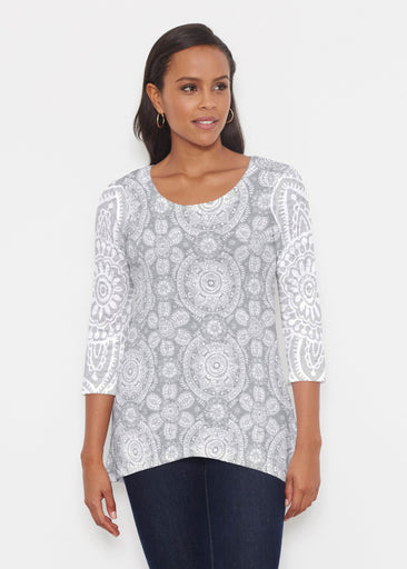 Etched Mod Grey (7964) ~ Katherine Hi-Lo Thermal Tunic