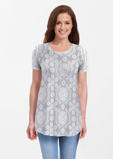 Etched Mod Grey (7964) ~ Short Sleeve Butterknit tunic