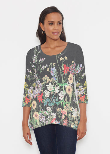 Prairie Black (7971) ~ Katherine Hi-Lo Thermal Tunic