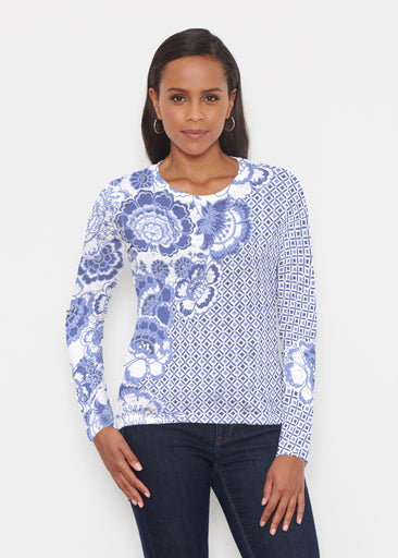 Floral Crossing Geo (7973) ~ Signature Long Sleeve Crew Shirt