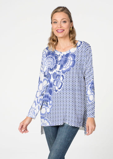 Floral Crossing Geo (7973) ~ Slouchy Butterknit Top