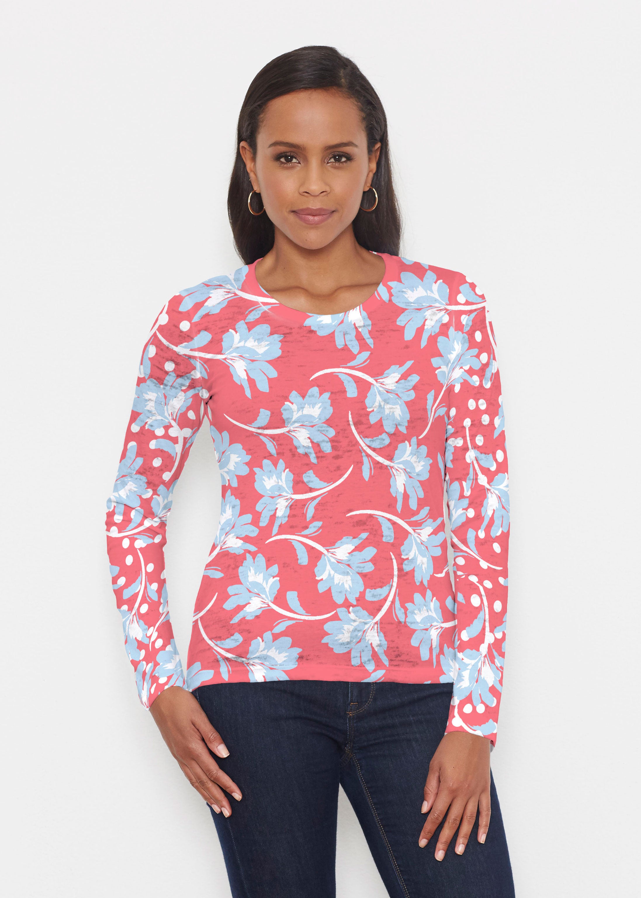 417　6/14 Flower print long sleeve M FLORAL PRINT LONG SLEEVE SHIRT｜Motf
