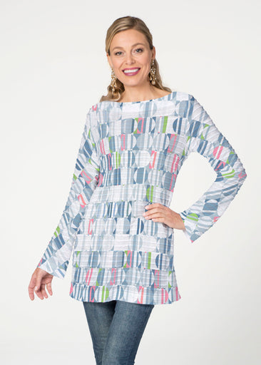 Around We Go (8012) ~ Banded Boatneck Tunic