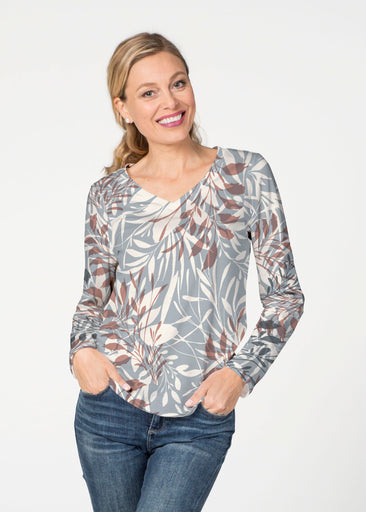 Fall Foliage (8013) ~ French Terry V-neck Top