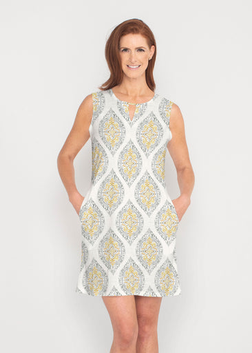 Etched Motif (8014) ~ French Terry Keyhole Sleeveless Dress