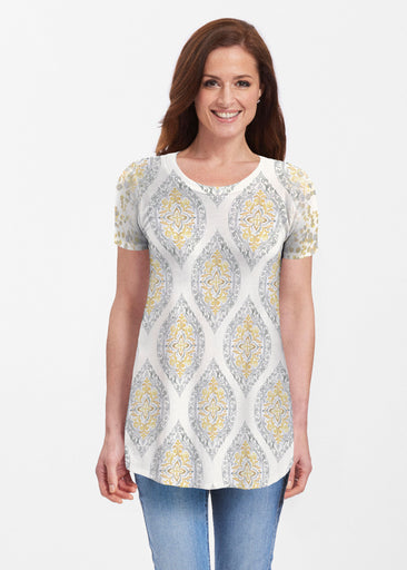 Etched Motif (8014) ~ Short Sleeve Butterknit tunic