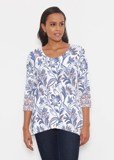 Floral Buds (8015) ~ Katherine Hi-Lo Thermal Tunic