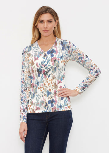 Rossa (8016) ~ Butterknit Long Sleeve V-Neck Top