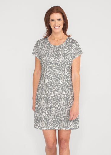 Chevron Vine (8017) ~ French Terry Short Sleeve Crew Dress