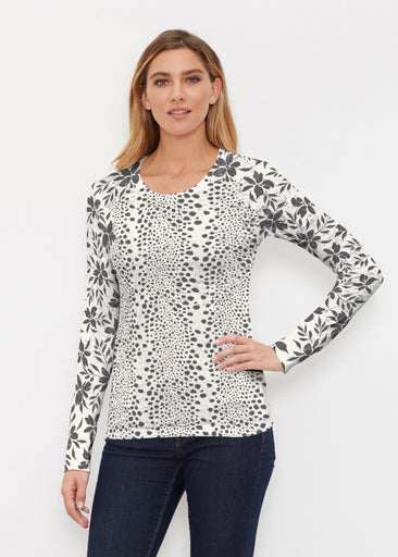 Leopard Rose (8018) ~ Thermal Long Sleeve Crew Shirt