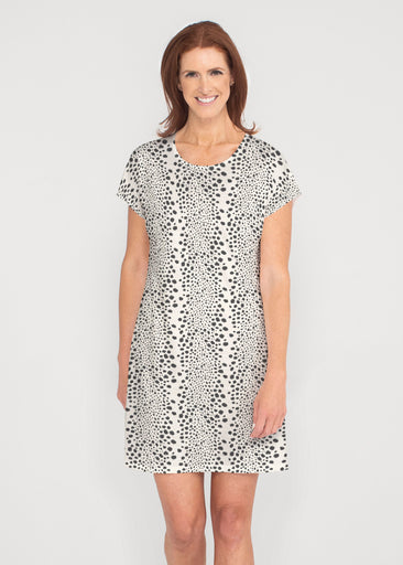 Leopard Rose (8018) ~ French Terry Short Sleeve Crew Dress