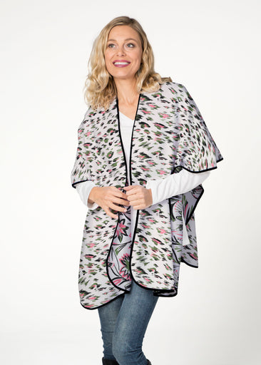 Leopard Bouquet (8019) ~ Reversible Sweater Fleece Blanket Wrap