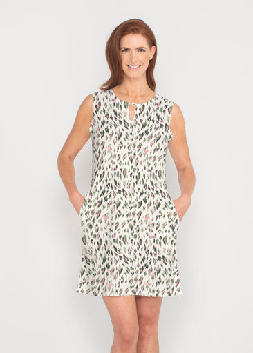 Leopard Bouquet (8019) ~ French Terry Keyhole Sleeveless Dress