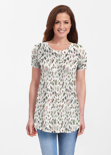 Leopard Bouquet (8019) ~ Short Sleeve Butterknit tunic