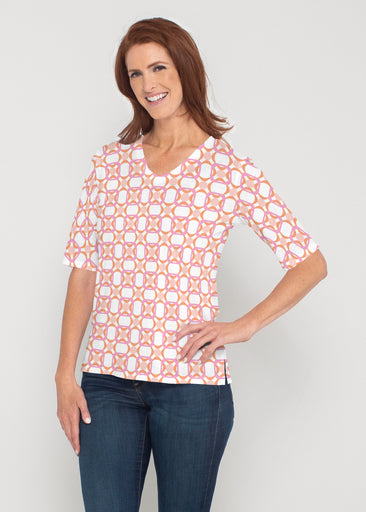 Bangles & Dots (8022) ~ Signature Elbow Sleeve V-Neck Top