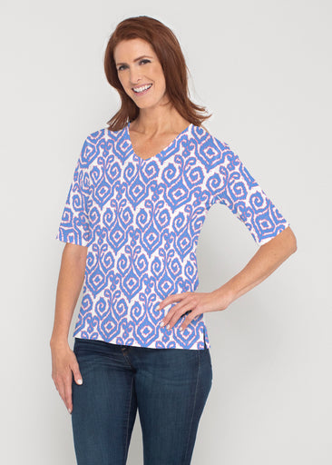 Crayola Royal (8023) ~ Signature Elbow Sleeve V-Neck Top