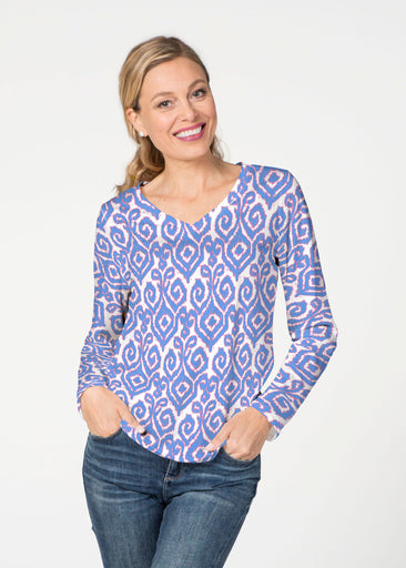 Crayola Royal (8023) ~ French Terry V-neck Top