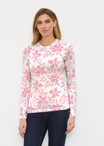 Botanical Pink (8025) ~ Butterknit Long Sleeve Crew Top