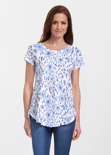 May Flowers (8027) ~ Short Sleeve Scoop Neck Flowy Tunic