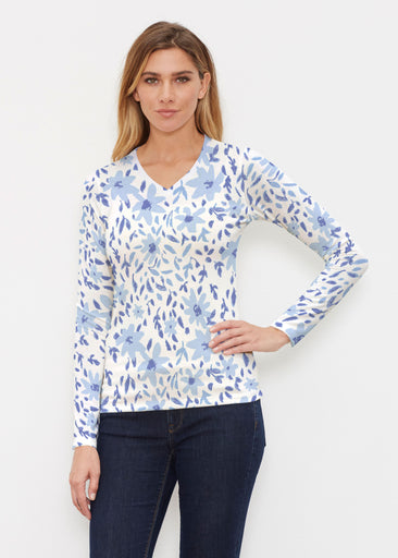 May Flowers (8027) ~ Butterknit Long Sleeve V-Neck Top