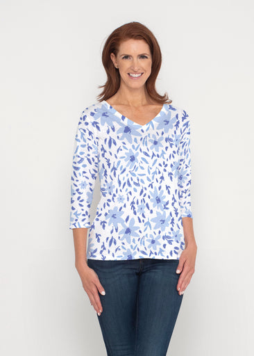 May Flowers (8027) ~ Signature 3/4 Sleeve V-Neck Top