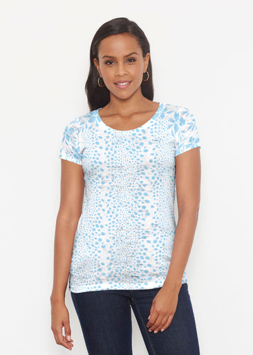 Leopard Rose Aqua (8028) ~ Short Sleeve Scoop Shirt