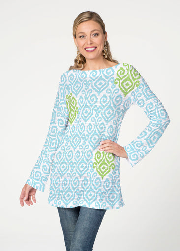 Crayola Aqua- Lime (8029) ~ Banded Boatneck Tunic