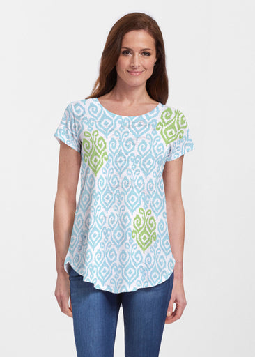 Crayola Aqua- Lime (8029) ~ Short Sleeve Scoop Neck Flowy Tunic