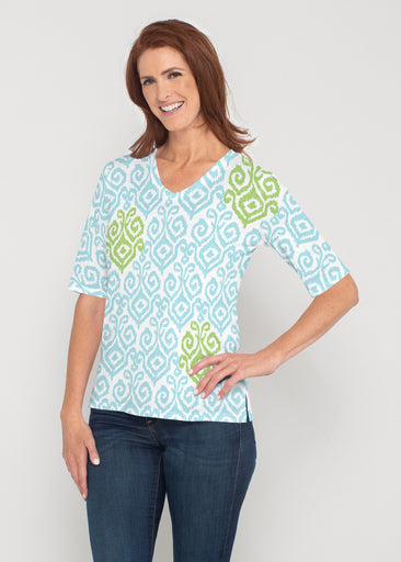 Crayola Aqua- Lime (8029) ~ Signature Elbow Sleeve V-Neck Top