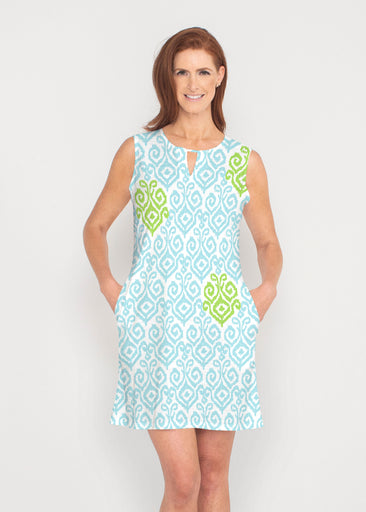 Crayola Aqua- Lime (8029) ~ French Terry Keyhole Sleeveless Dress